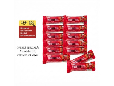 Pachet 10+2 Batoane proteice Redis, Protmax Bar 50 gr